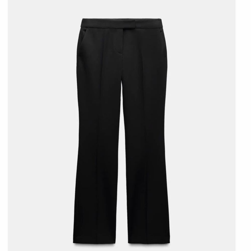 ZARA 8605/595 Flared Highwaist Black Dress Pants Small 4 6 NWT
